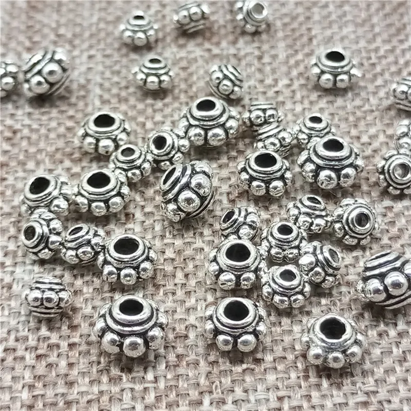 Koraliki dystansowe w kształcie zębatek ze srebra próby 925, 4.5mm 5.5mm 6.5mm do bransoletek i naszyjników — zdjęcie 5