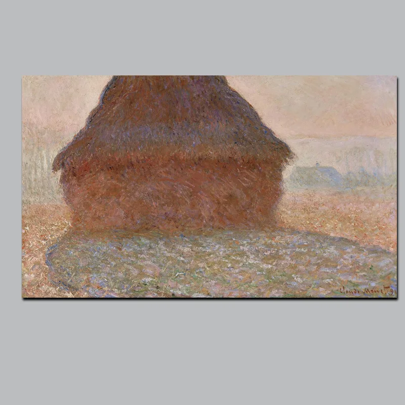 

Monet Haystack In Winter Morning Canvas Paintings World Famous Oil Paintings Reproductions Print On Canvas Impressionist Cuadros