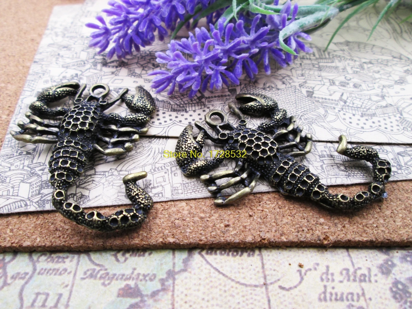 3pcs--51*39mm Huge Scorpion Charms Tibetan bronze Plated Pendants Antique Jewelry Making DIY Handmade