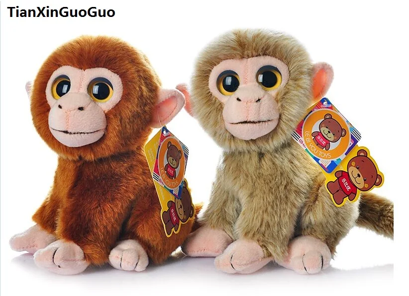 high quality goods about 18cm lovely squatting monkey plush toy soft doll baby toy birthday gift s0324