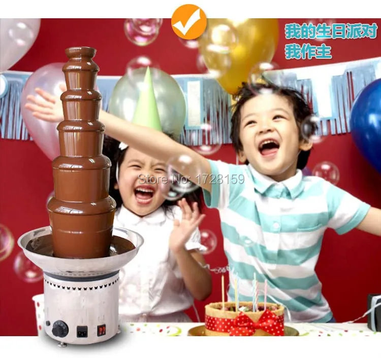 6 Tiers   Height 82cm Dia 36cm 304# Stainless steel commercial chocolate fountain machine chocolate waterfall machine