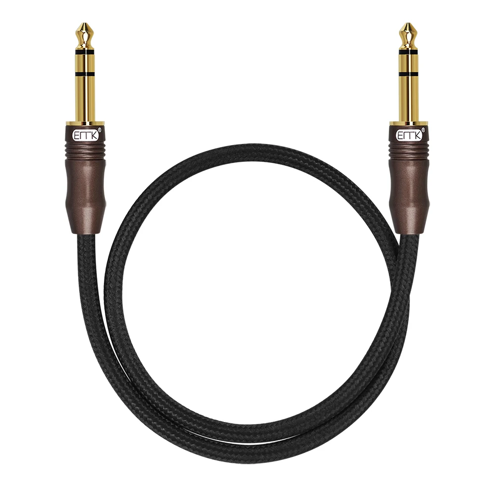 EMK 6.35mm kabel 6.5 kabel Audio 6.3 podwójny Jack z męskiego na męskie 6.35 kabel audio 1m 3m 5m 10m 15m stereo dla wzmacniacz gitarowy mikser