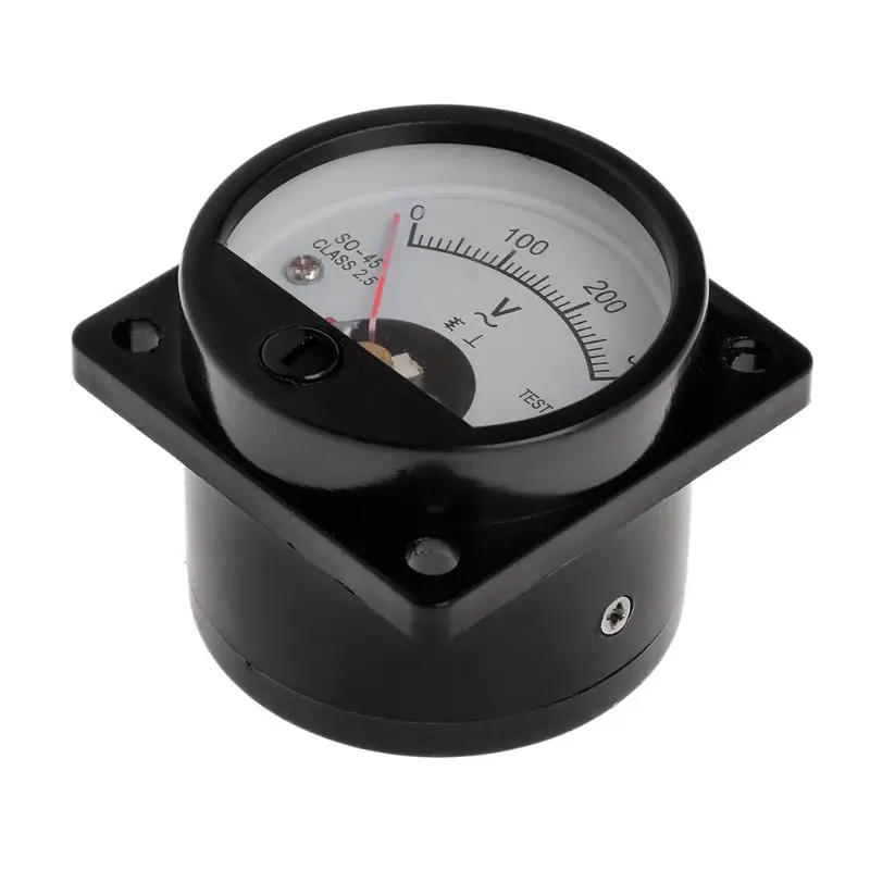 Voltmeter SO-45 AC 0-300V Round Analog Dial Panel Meter Voltmeter Gauge Black