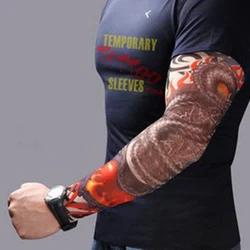 Cool Fashion Men 6Pcs/Lot Men Rock Punk Style Temporary Fake Slip On Tattoo Arm Sleeves Kit Sleeves Accessory Unisex Women