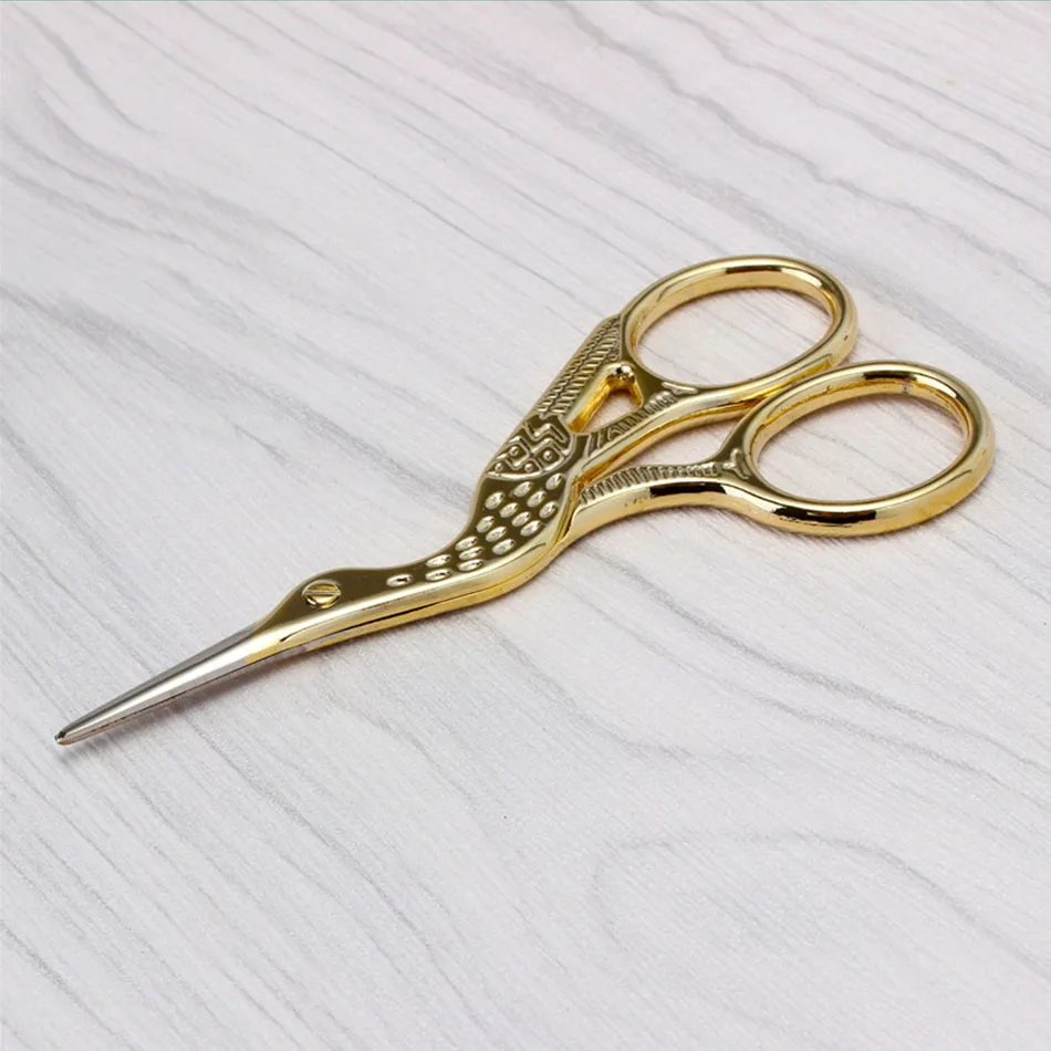 Acciaio inossidabile Retro sarto forbice a forma di gru cucito piccolo ricamo artigianale forbici a punto croce strumenti per la casa fai da te argento dorato