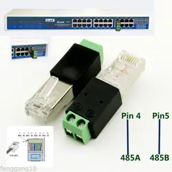 10ピースrj45オス485 2ピン(4 5 p)ネジ端子アダプタコネクタスプリッタcctv dvr