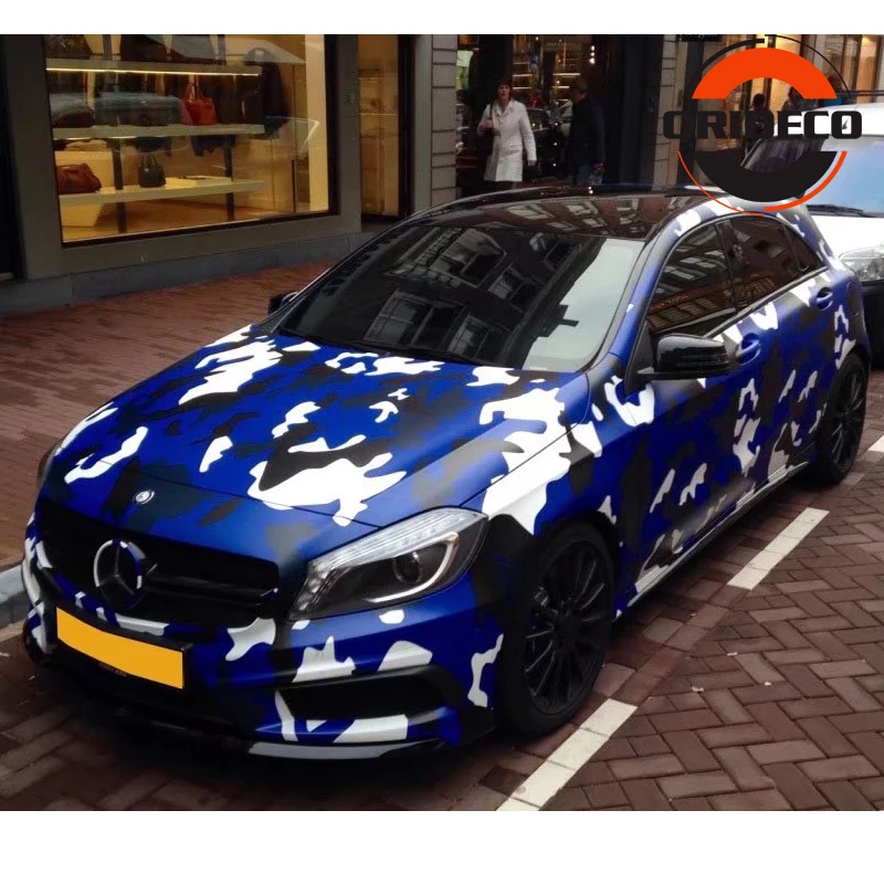 

Blue Black White Camo Vinyl Foil For Car Wrapping With Air Rlease Camouflage Car Styling Covers Size: 1.52x5m/10m/15m/20m/30m