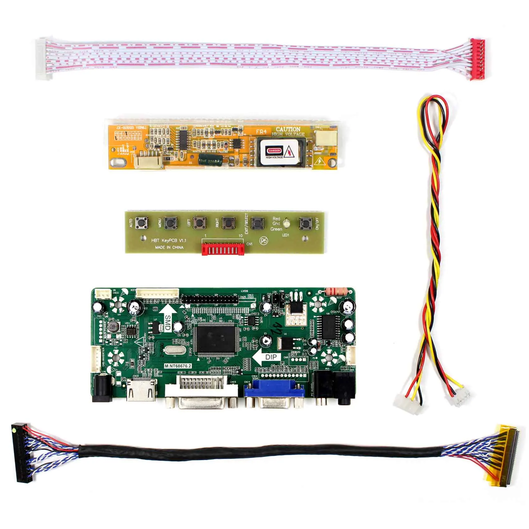 HD MI VGA DVI Audio LCD Driver Board For 15.4inch LP154WP1 B154PW01 1440x900 LCD Screen