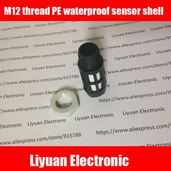 1pcs/lot M12 thread PE waterproof sensor shell / SHT10 SHT11 15 temperature and humidity protection cover / soil sensor case