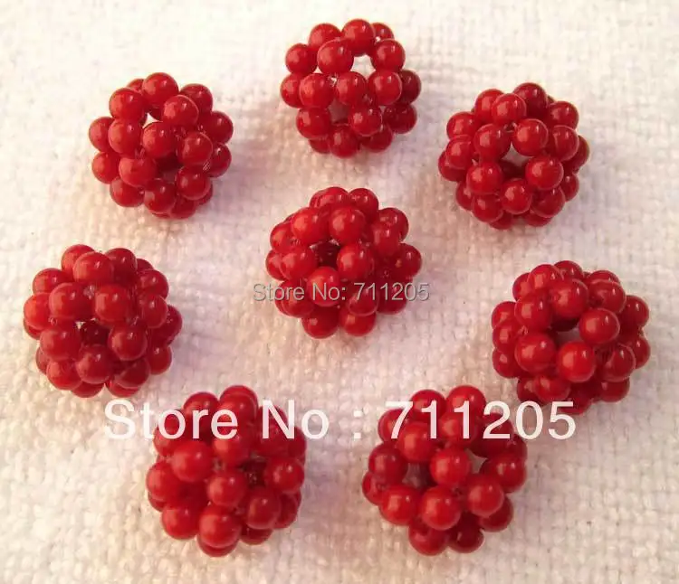 Wholesale 10Pcs, 12mm Red Coral Round Beads Ball Loose Beads, Min. Order is $10,we provide mixed wholesale for all items !