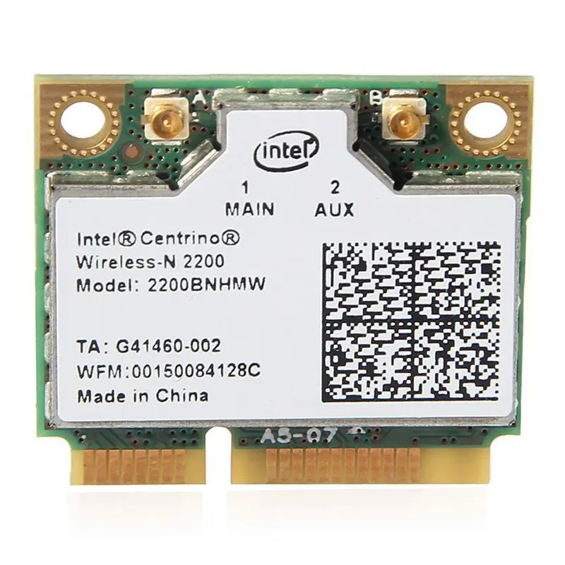 Intel Centrino Wireless-N 2200 2200 BNHMW 802.11b/g/n, 300 Mbps 2x2, single-band Wi-Fi Thẻ