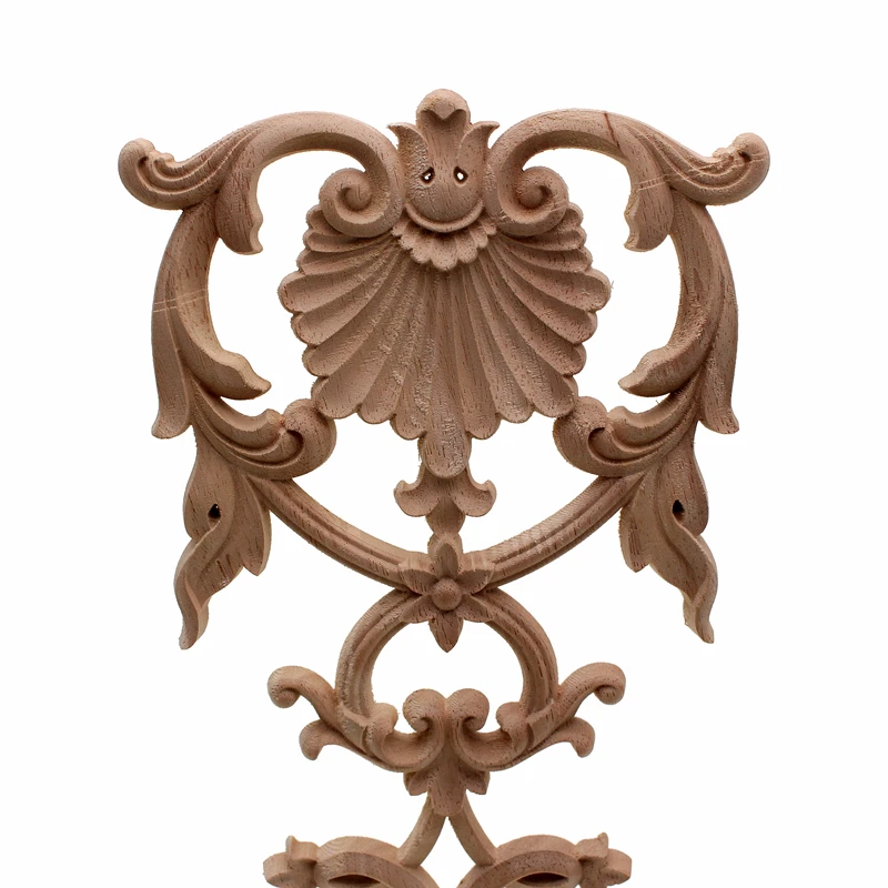 VZLX Floral Wood Carved Corner Applique Wooden Carving Decal Furniture Cabinet Door Frame Wall Home Decoration Accessories