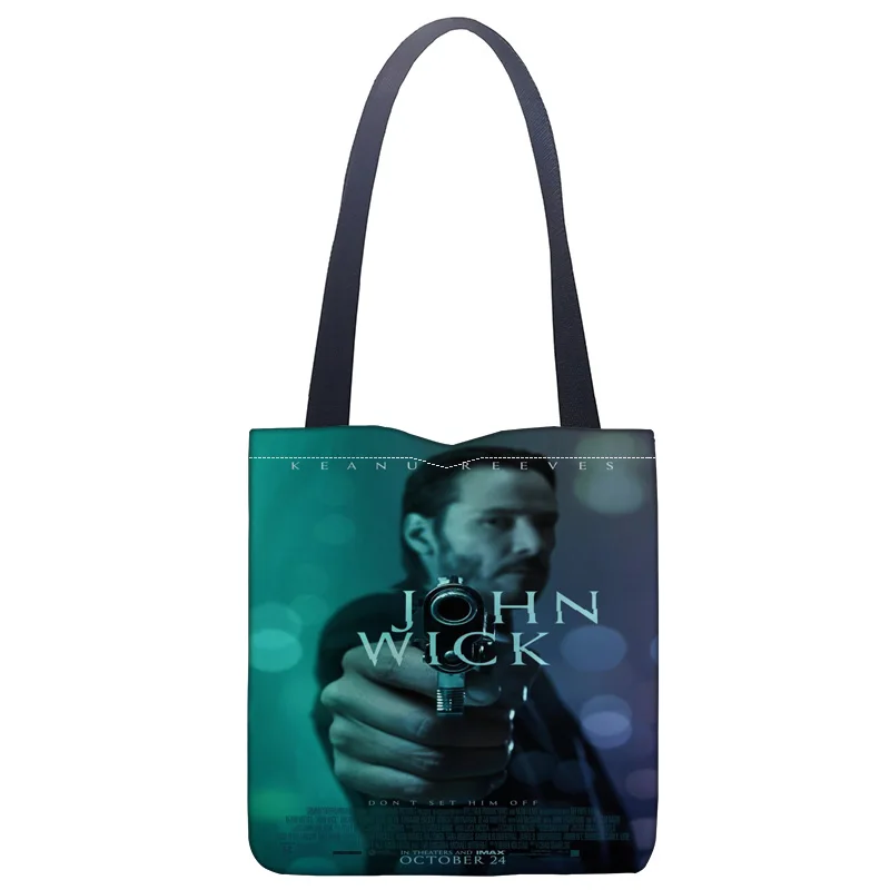 

Custom John Wick printing shoulder bag canvas tote bag shopping travel book handbag custom logo