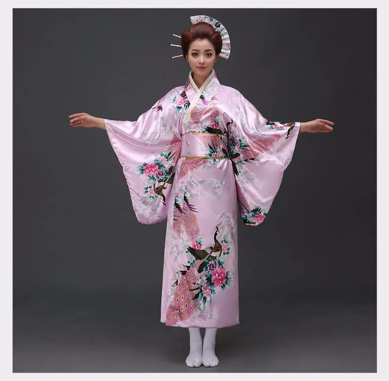 Fashion National Trends Women Sexy Kimono Yukata With Obi Novelty Evening Dress Japanese Cosplay Costume Floral One Size