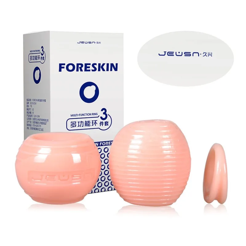 3Pcs/Set Foreskin Correction Cock Rings Glans Prevent phimosis Correction Silicone Penis Rings  Adult Sex Products For Men