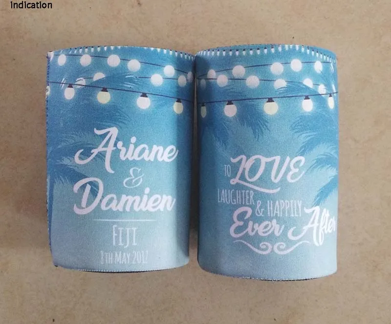 300pcs/lot Custom Customer Logo Print Stubby Holder Print Neoprene Beer Cooler Can Cooler Picnic Bag As Wedding Party Gifts