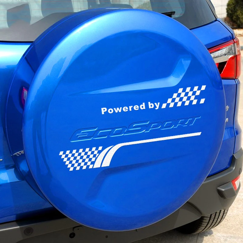 SPORT grid style die cut vinyl sticker on car spare wheel for FORD ECOsport and so on,black and white car styling covers