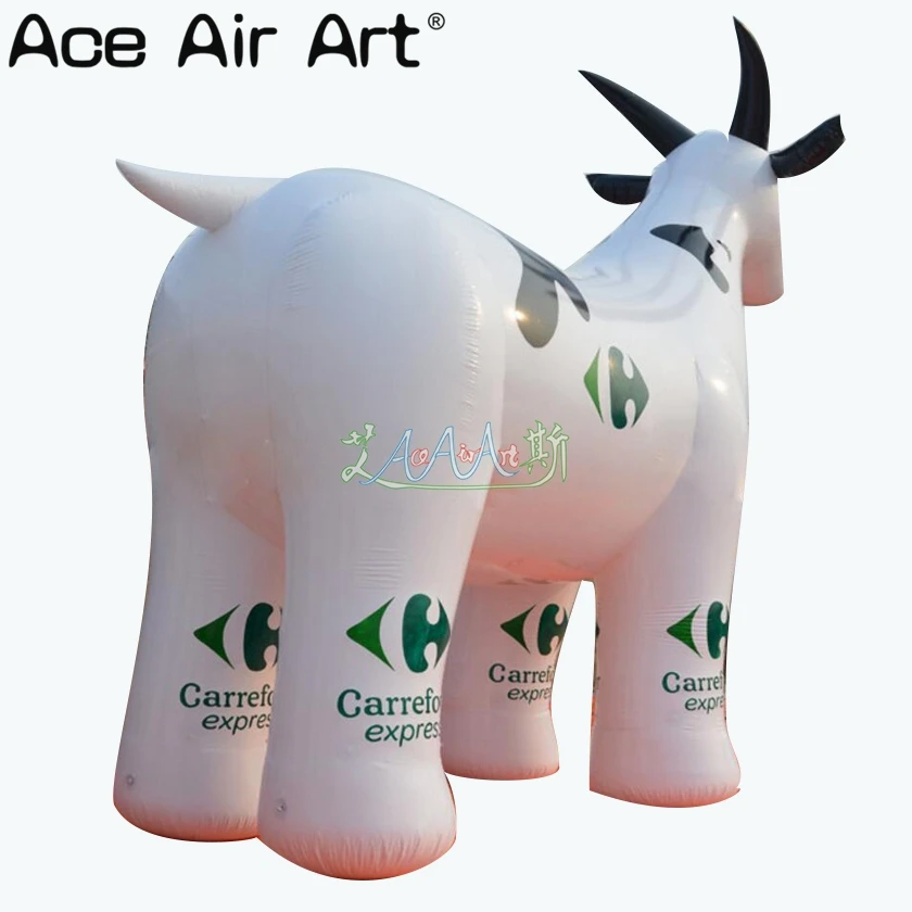 Custom Cute Large White Inflatable Sheep/Goat Animal Replica with Continuous Fan for Advertising/Farm Decoration