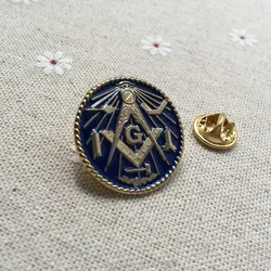 Soft Enamel Masonic Tools Square and Compass with G Round Brooches Free Masons Lapel Pin Badges for Masonry Fellow Gifts