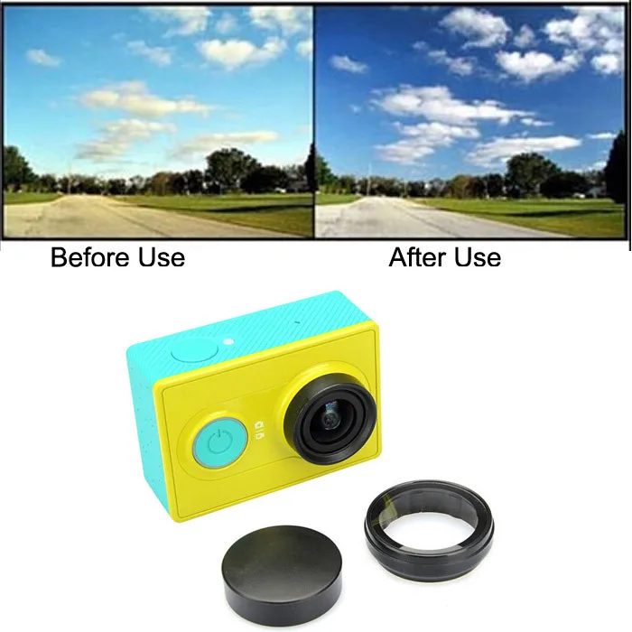 Protective Frame Case Cover With Buckle Mount+Screw for Xiaomi Yi Xiaoyi Sport Camera Accessories+UV Filter Lens Cap Protector