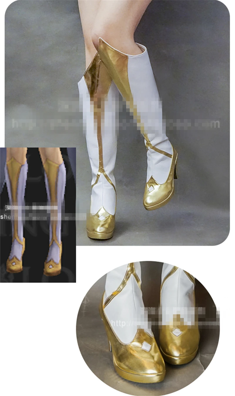 Custom Made Hot Game LOL the Lady of Luminosity Luxanna Light Cosplay Shoes Women and Girl Shoes