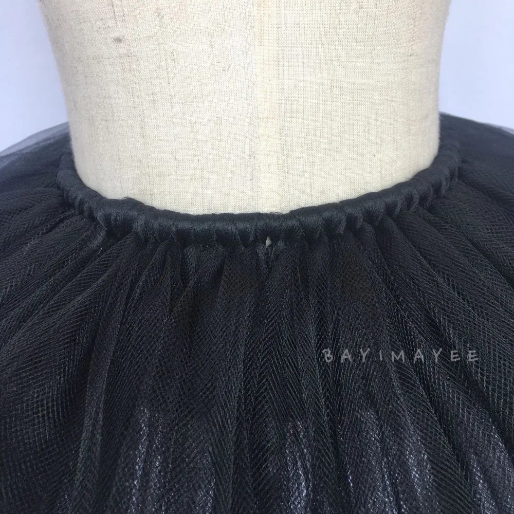 Baby Black Tutu Skirts Girls Handmade Fluffy Tulle Ballet Pettiskirt with Crown Hairbow Kids Birthday Halloween Party Costumes