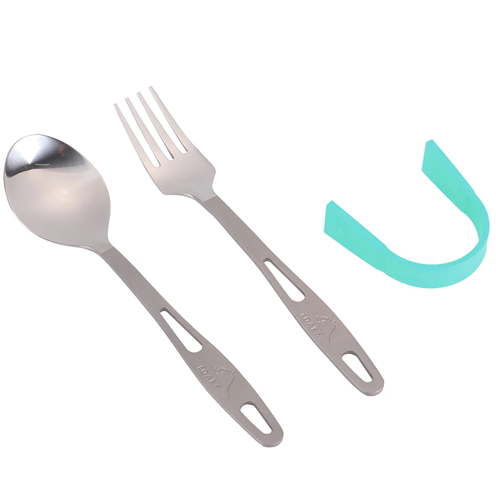 Toaks Spoon Fork Titanium Ultralight Eco-friendly Titanium Fork Spork Spoon Set Household Kitchen Dining Tableware Fork SLV-15