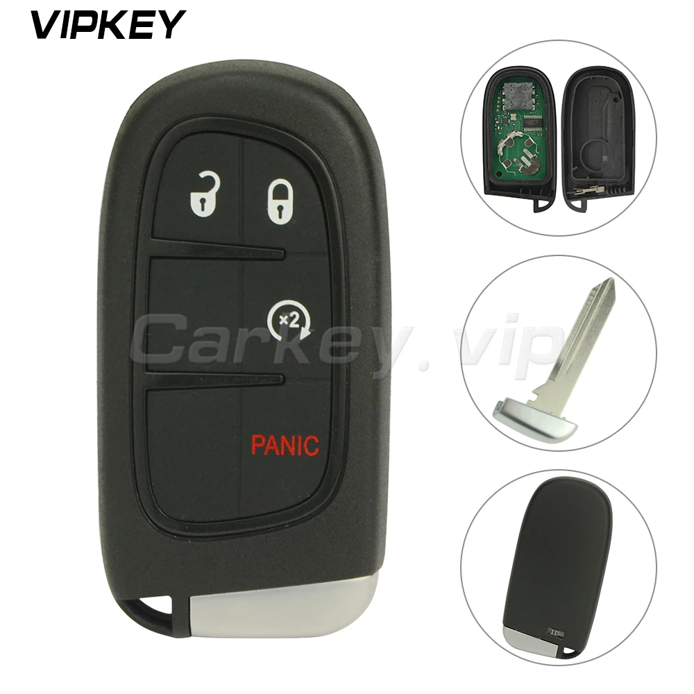 Remotekey  GQ4-54T Smart Keyless Key For Dodge Chrysler Jeep Cherokee 2014 2015 2016 2017 4 Button 434MHz Car Remote Key