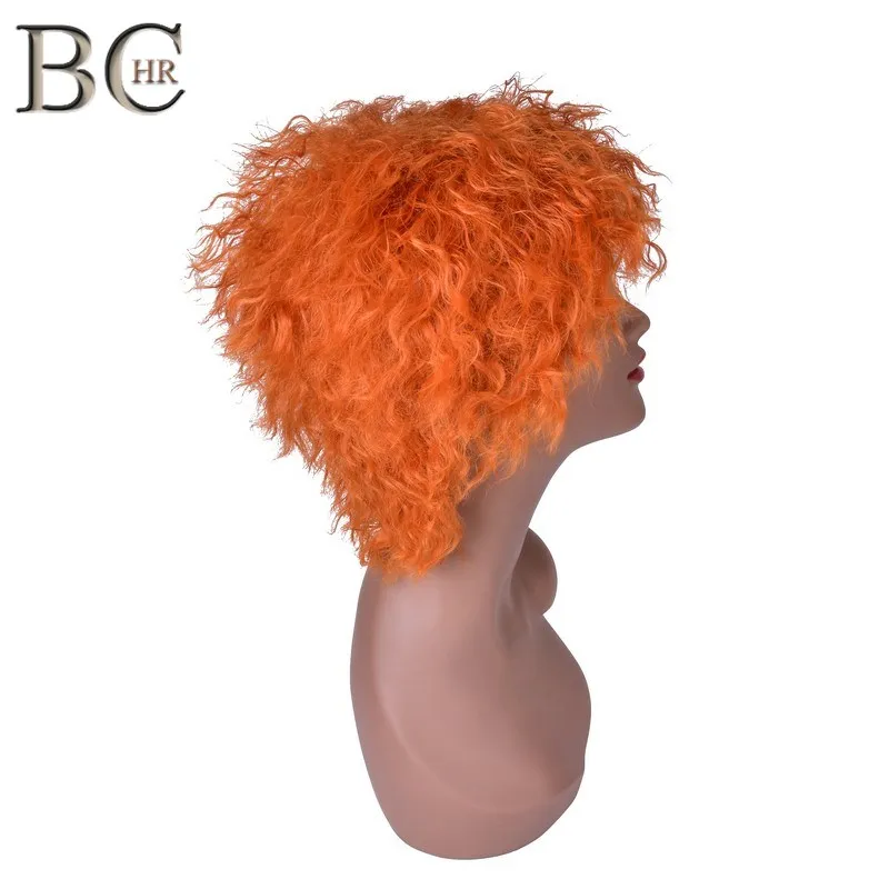 BCHR-Peluca de fibra de alta temperatura, cabello sintético rizado de Alicia en el país de las Maravillas Mad Hatter, longitud media, naranja