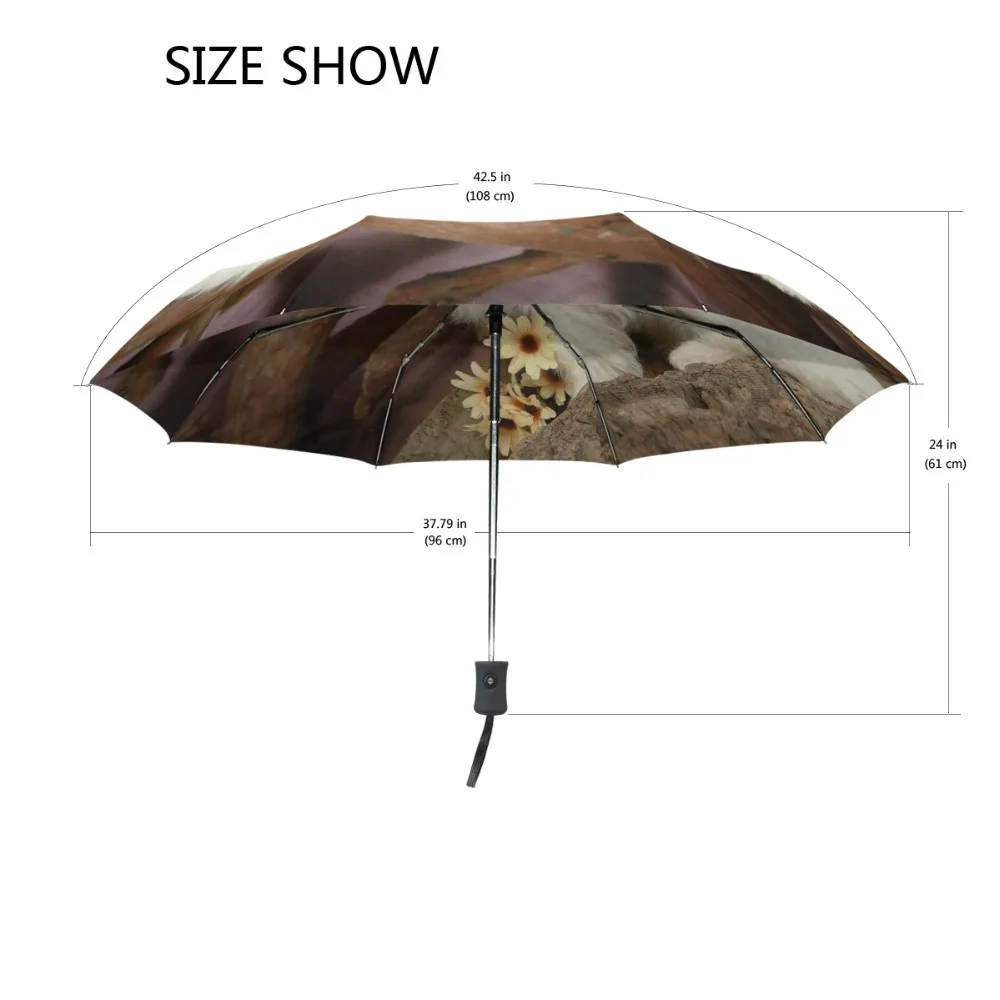 Cute Puppy Automatic Umbrella Windproof Maltese Dog Travel Folding Umbrella Lightweight Compact Parasol Umbrellas Rain Women