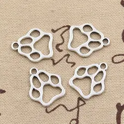 30pcs Charms Dog Bear Paw 19x17mm Antique Bronze Silver Color Pendants Making DIY Handmade Tibetan Bronze Silver Color Jewelry