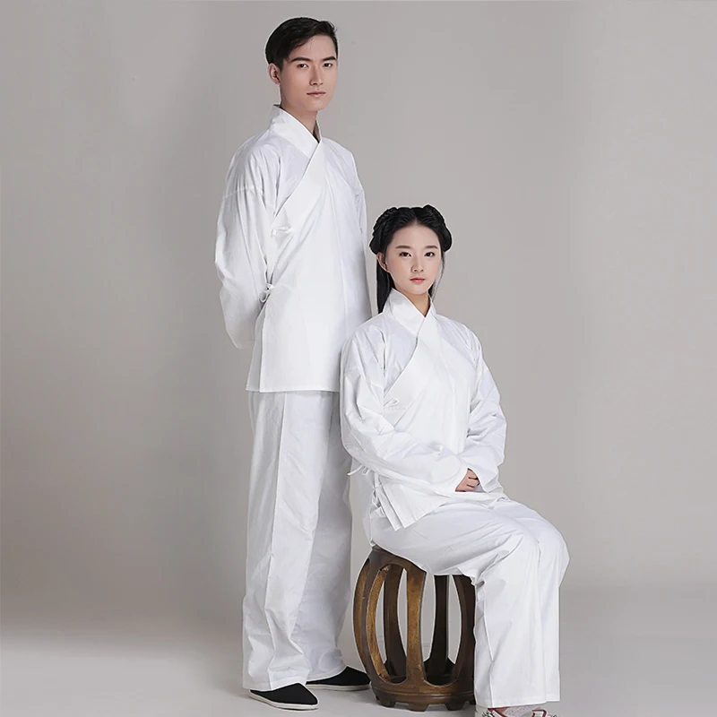 

Back to han tang dynasties chinese Ancient pajamas clothing Jacket + Pants original brand cotton Unisex hanfu meditation suits