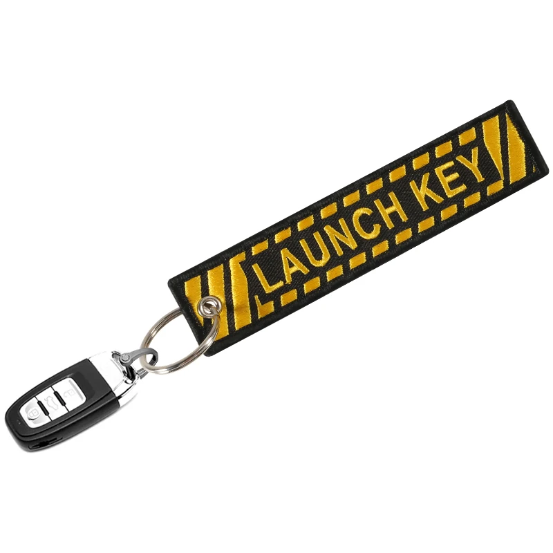 Remove Before Flight Launch Keychains Embroidery Key Chain for Cars Motorcycles Tag Key Ring Gifts OEM Keyring Fashion Jewelry