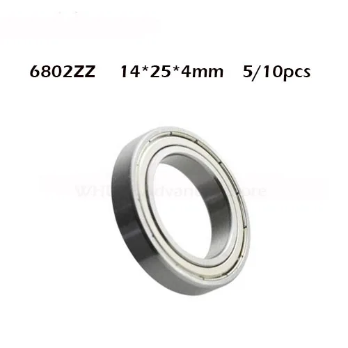 

5/10pcs/lot 6802 6802Z 6802ZZ 15*24*5mm Chrome Steel Deep Groove Ball Bearing Metal Shielded Thin Wall 61802 Brand New