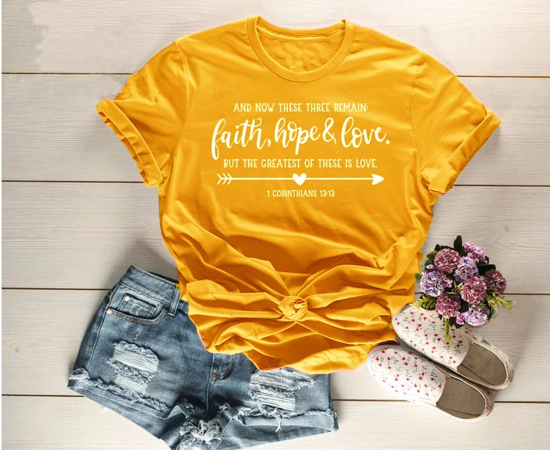 

arrow Faith Hope Love Christian T-Shirt Bible Verse Quote Unisex Jesus Slogan Tee Inspirational Graphic Grunge Camisetas Tops