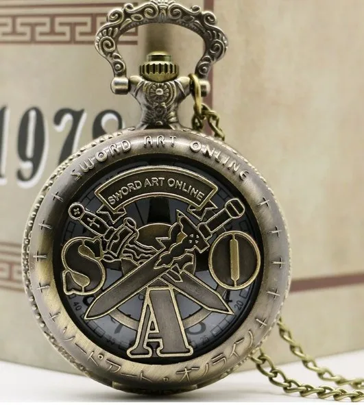 Animation Sword God domain SAO Kirto Pocket Watch Necklace & pendants long high quality men women necklace jewelry gift PLO887