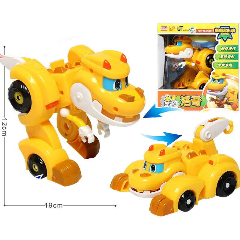 5 teile/satz Große Gogo Dino ABS Verformung Auto/Flugzeug Mit Sound Action-figuren REX/PING/TOMO Transformation dinosaurier spielzeug für Kinder