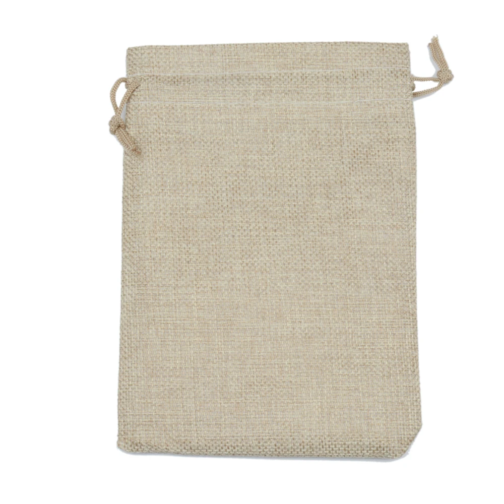 100pcs 13x18cm Natural Color Jute Bag burlap Drawstring Bags Candy Gift Jewelry Bags Wedding Decoration For Coffee Beans Storage