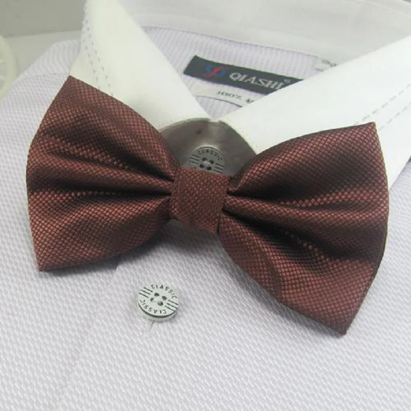 

men's solid color bowtie brown bow ties necktie butterfly neckwear