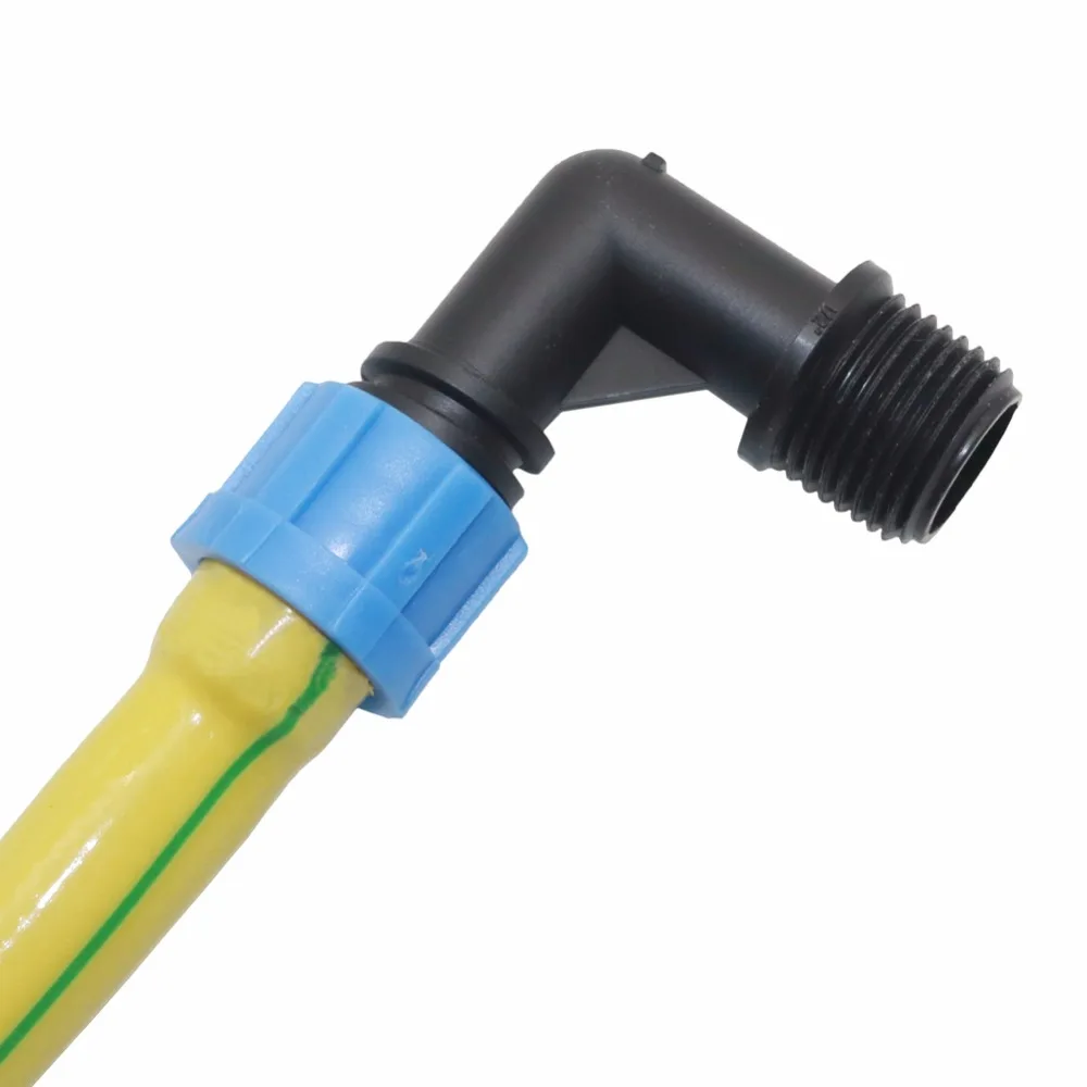 16mm Thread Lock hose connector 90 Degree Elbow Pipe water Connector Drip Tape for Greenhouse Agriculture Irrigation 2 Pcs