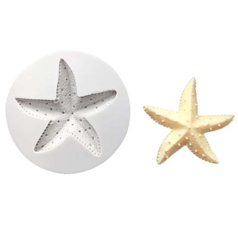 DIY Sea Conch Starfish Shell Fondant Cake Candy Silicone Molds Creative Chocolate Mold Cake Decoration Tools