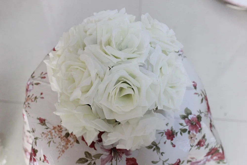 SPR Free shipping 40CM Pomander rose ball 4pcs/lot bride holding flower wedding kissing ivory ball party/home decoration flower