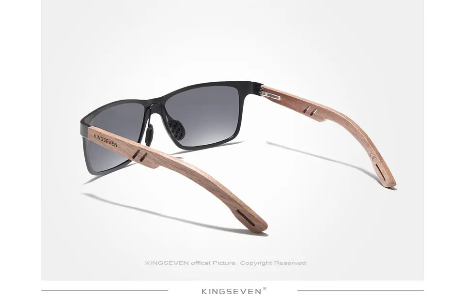 Kings even brandneues Design Aluminium Walnuss Holz hand gefertigte Sonnenbrille Männer polarisierte Brillen Zubehör Sonnenbrille für Frauen – Detail 7
