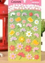 ZY DIY Pretty Blooming Colorful Flowers Printed Felt Sticker DIY Nonwoven Felt Fabric