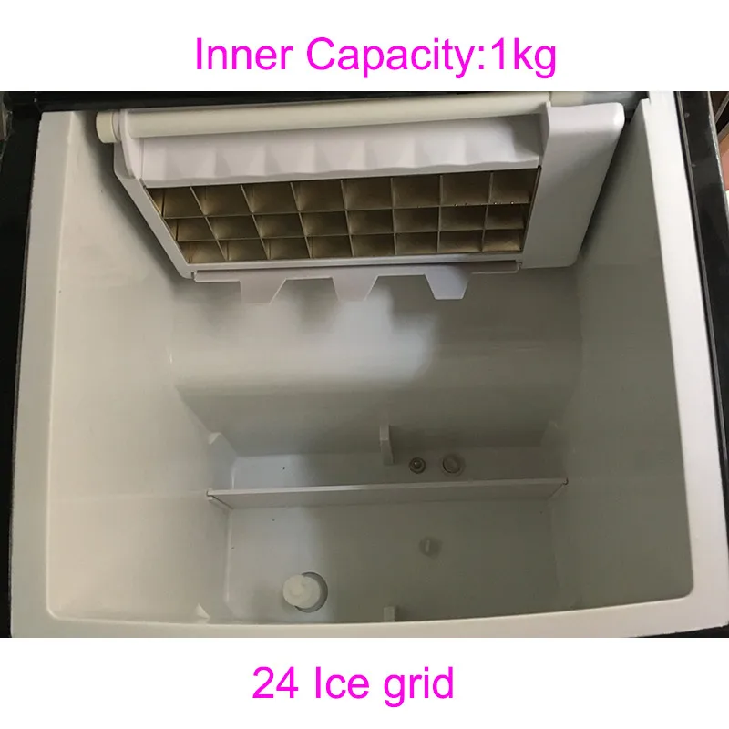 Xeoleo 15kg/24h Ice maker Cube ice machine1kg storage Stainless steel 1.5L water box 24 ice grid 22*22*22mm Coffee shop/Bar use