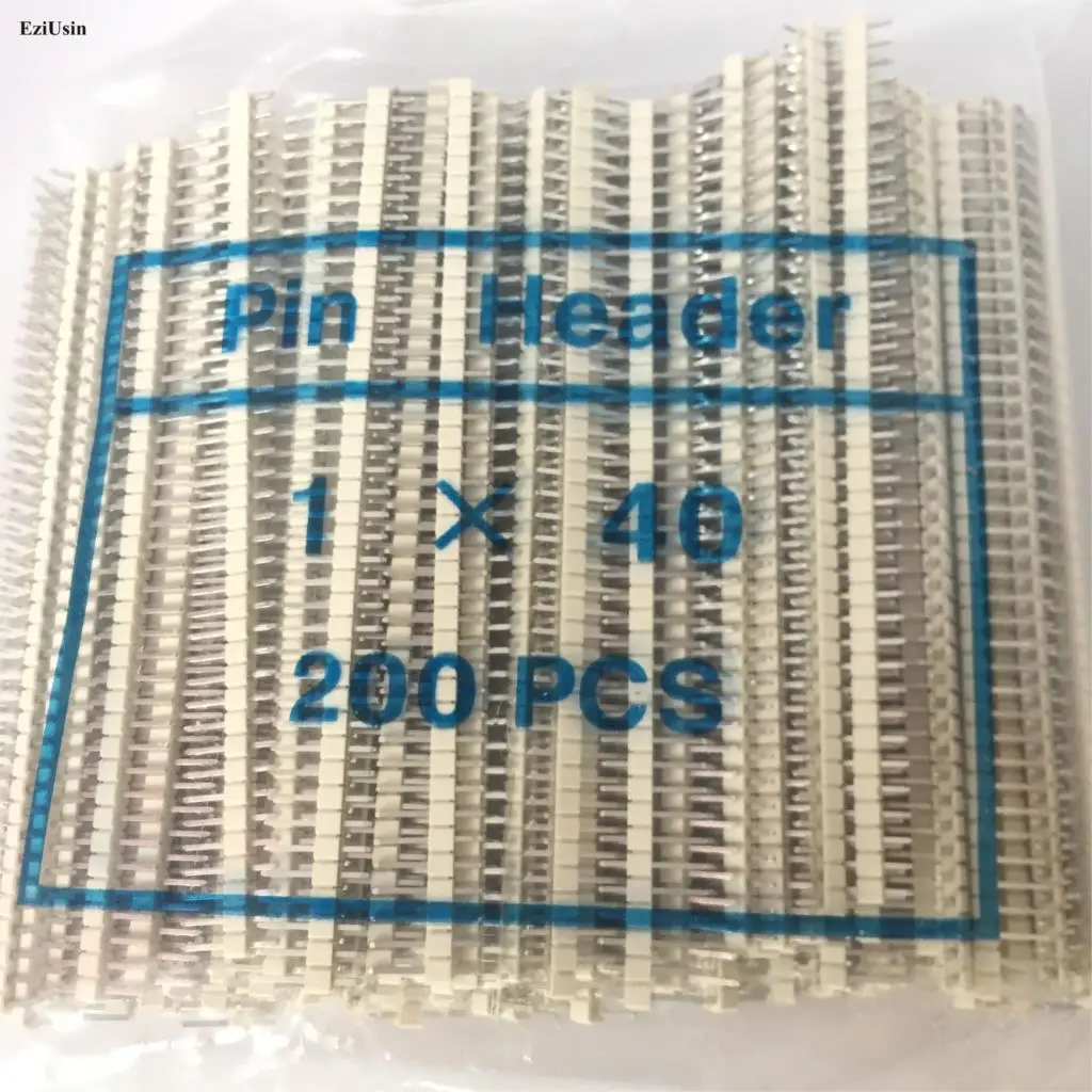 200 Stks/partij 40 Pin 1X40 Enkele Rij Man 2.54 Breekbare Pin Header Connector Strip Voor Arduino Zwart Rood blauw Geel Groen Wit