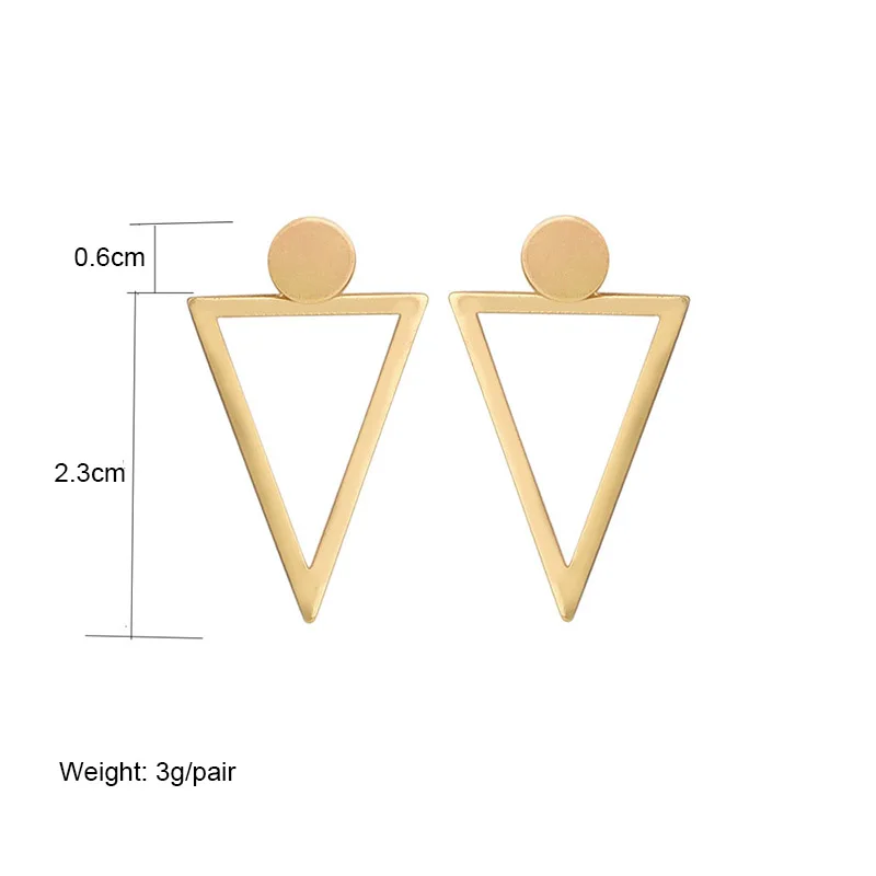 Fashion Jewelry Creative Personality Triangle Back Hanging Stud Earrings For Women Gift Geometric Bijoux Brincos Oorbellen EB128