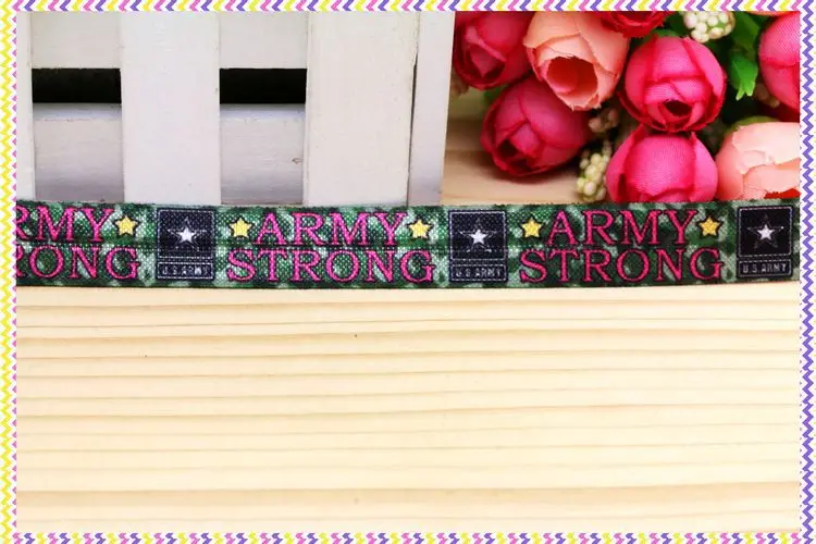 5/8 inch  Elastic FOE army strong printed headband headwear diy hair band wholesale OEM H4069