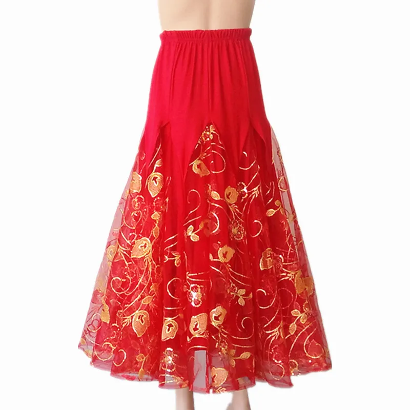 green women ballroom dance skirts ballroom practice skirt flamenco skirt waltz dance skirt dance wear modern dance costumes