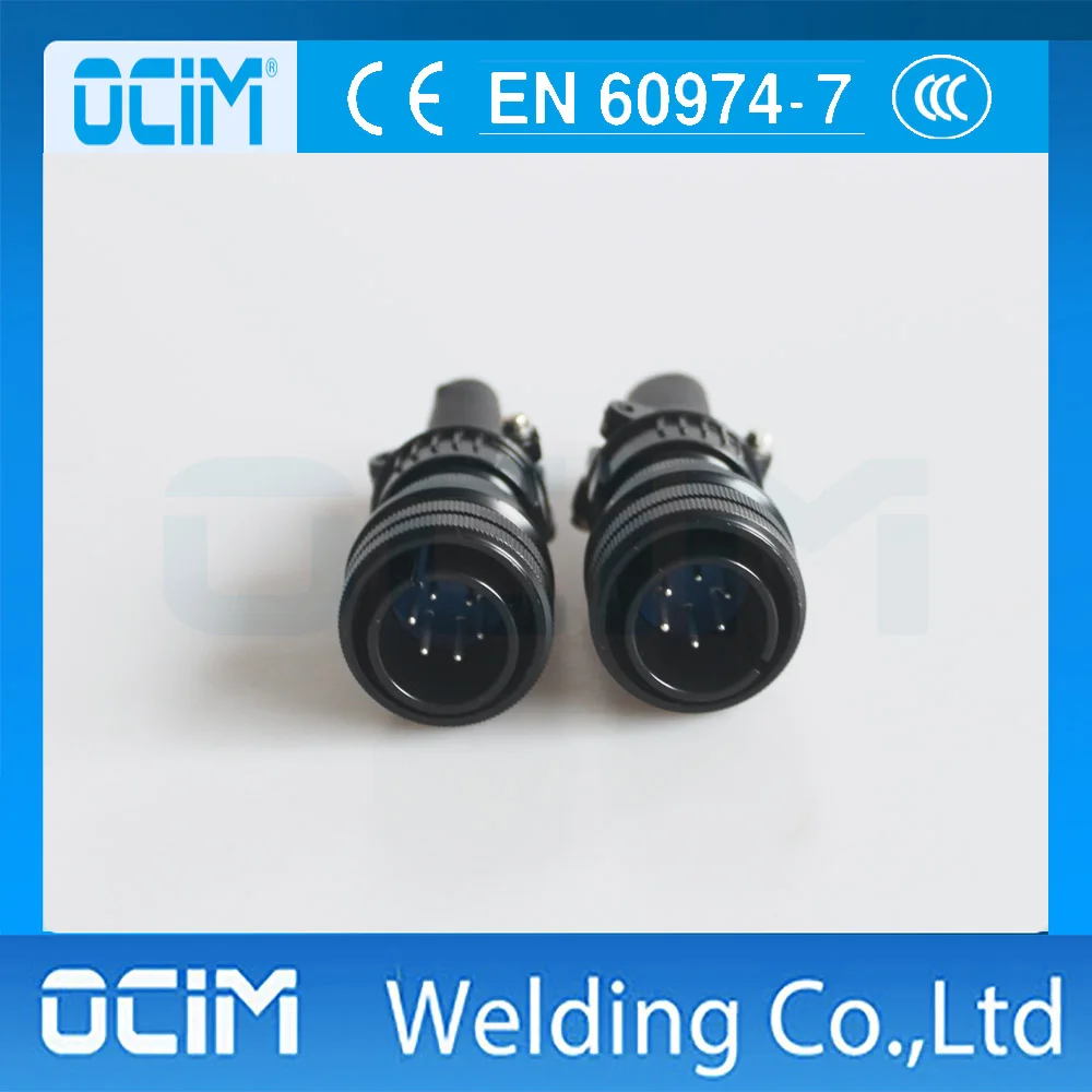 1PC 6 Pin Plug Male  Connector For Welding Torch